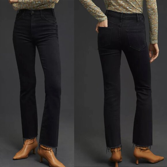 Mother The Hustler Ankle Fray Jeans "Encounters at Night" Black Wash, size 25 - Picture 1 of 12